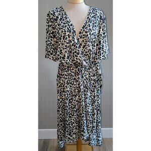 Rachel By Rachel Roy Animal Print Faux Wrap Hi Low Midi/Knee Length Dress Sz 4X